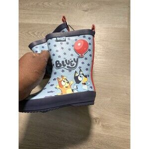 Bluey Toddler Rain Boots Size 8 Rubber Waterproof Kids Cartoon Shoes